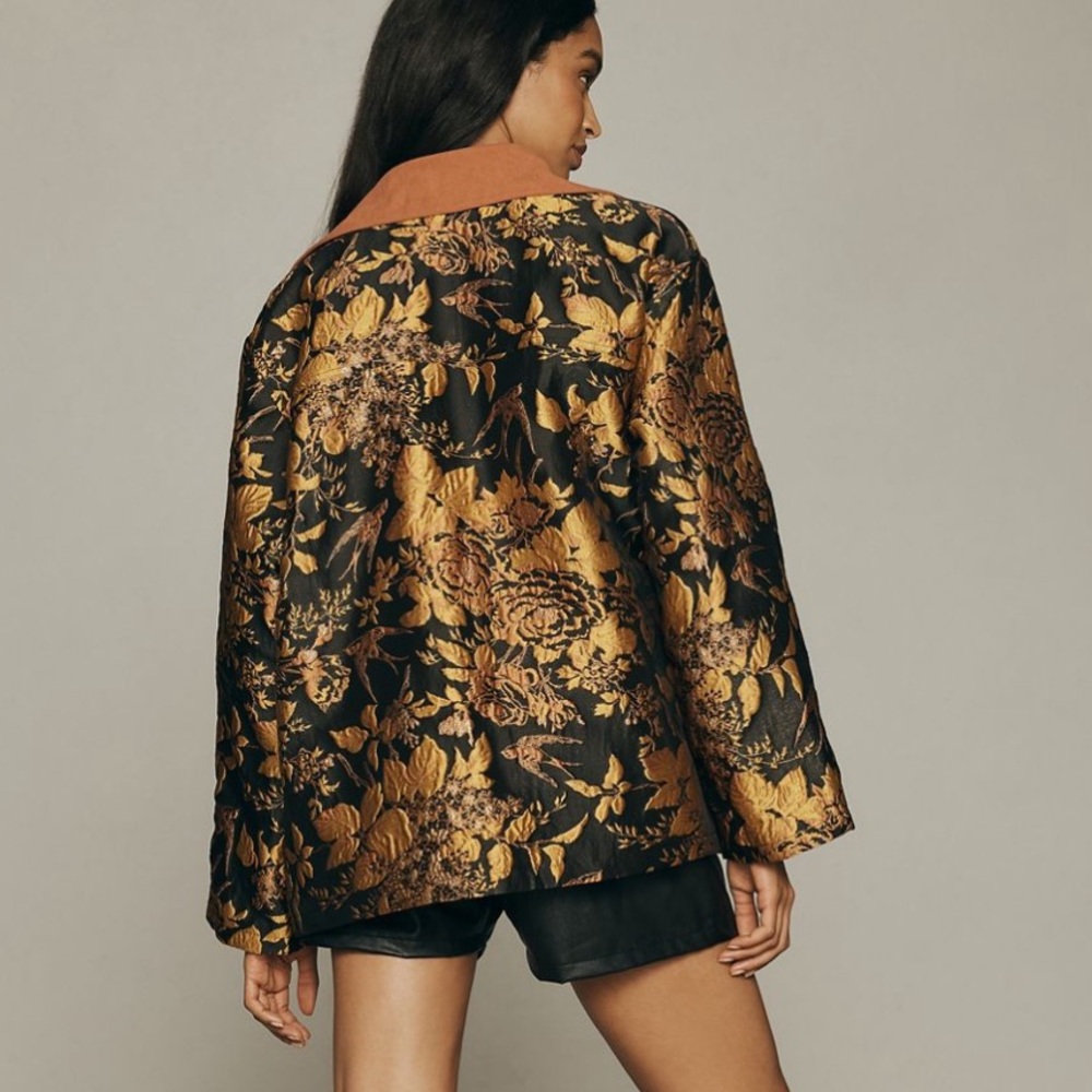 Anthropologie Brocade Trucker Jacket- OS- NWT - Picture 6 of 12